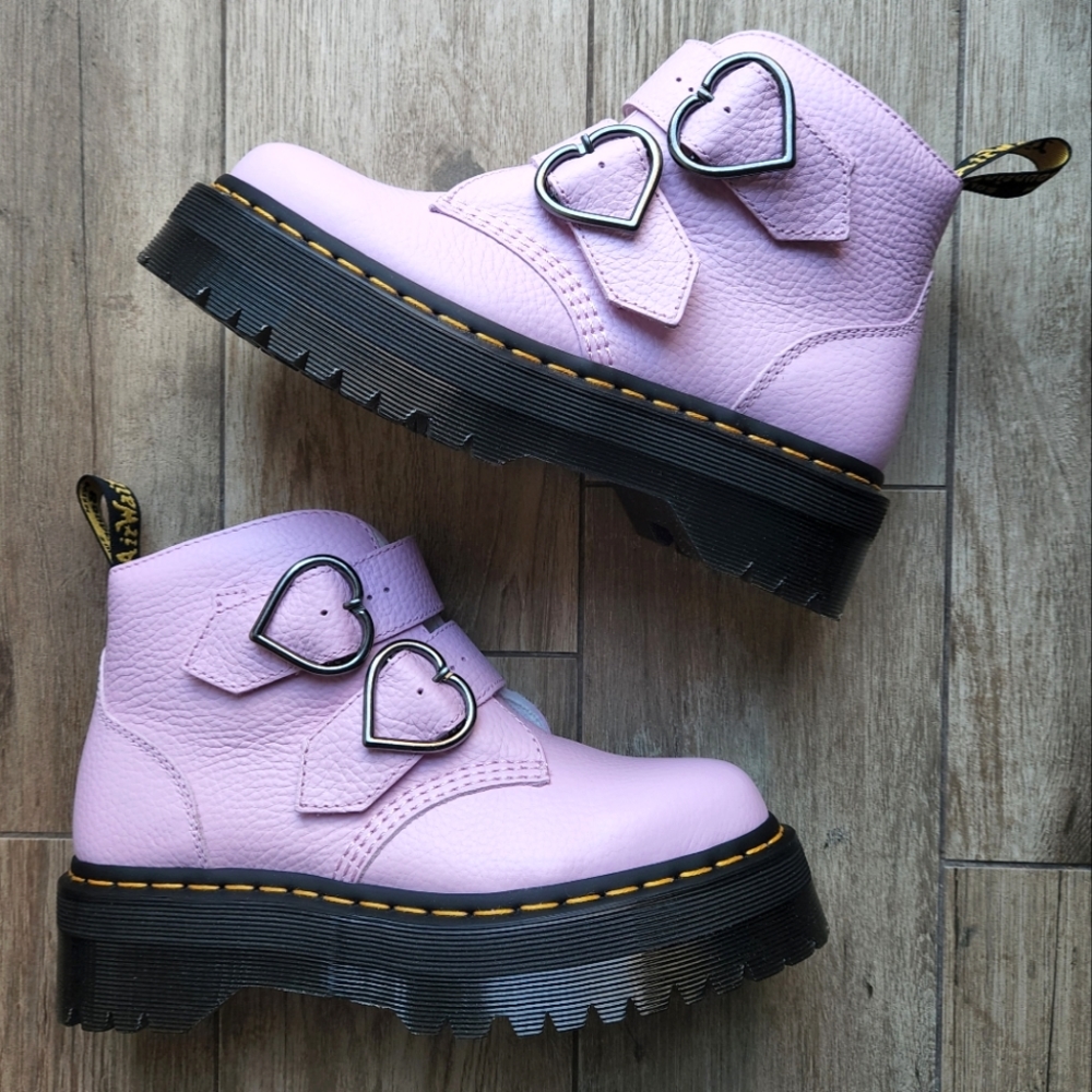 Discontinued Dr. Martens Devon Heart Buckle Boots
